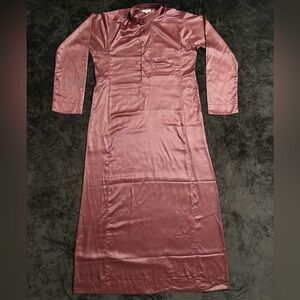 Elegant Satin Long Sleeve Thobe